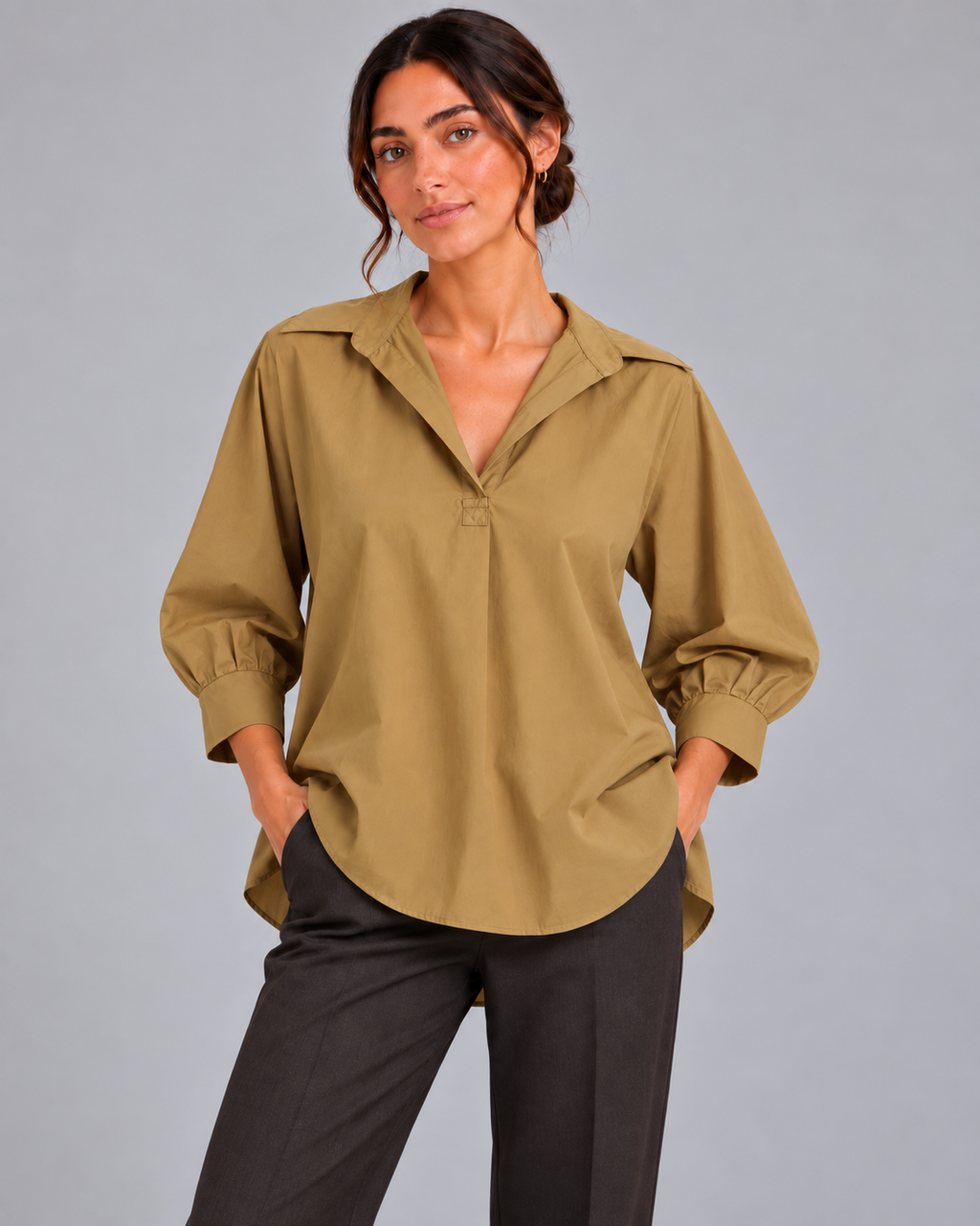 Blusa tabacco cotone