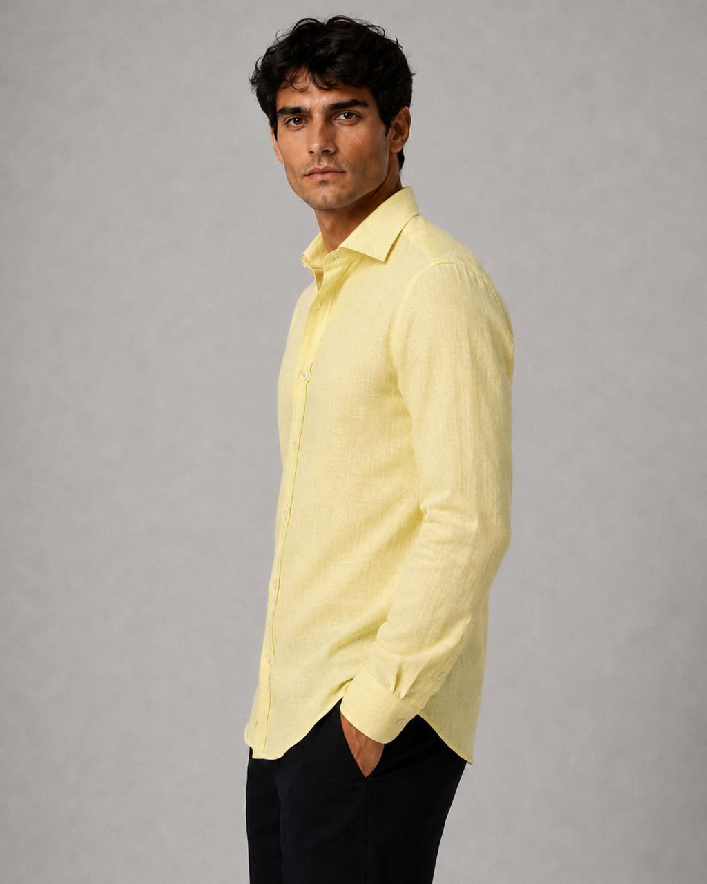 Camicia Lino giallo