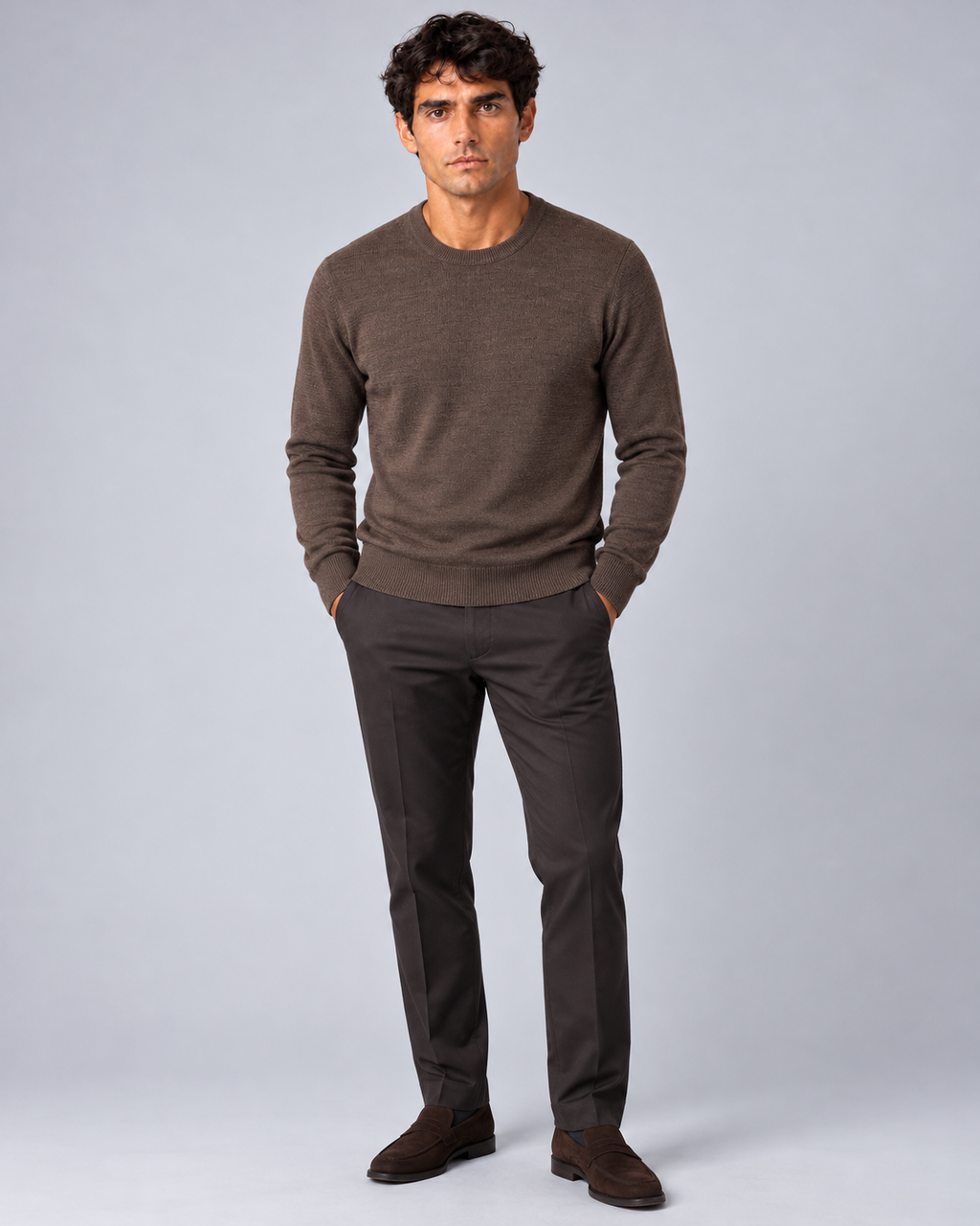 Maglia in lana merino marrone