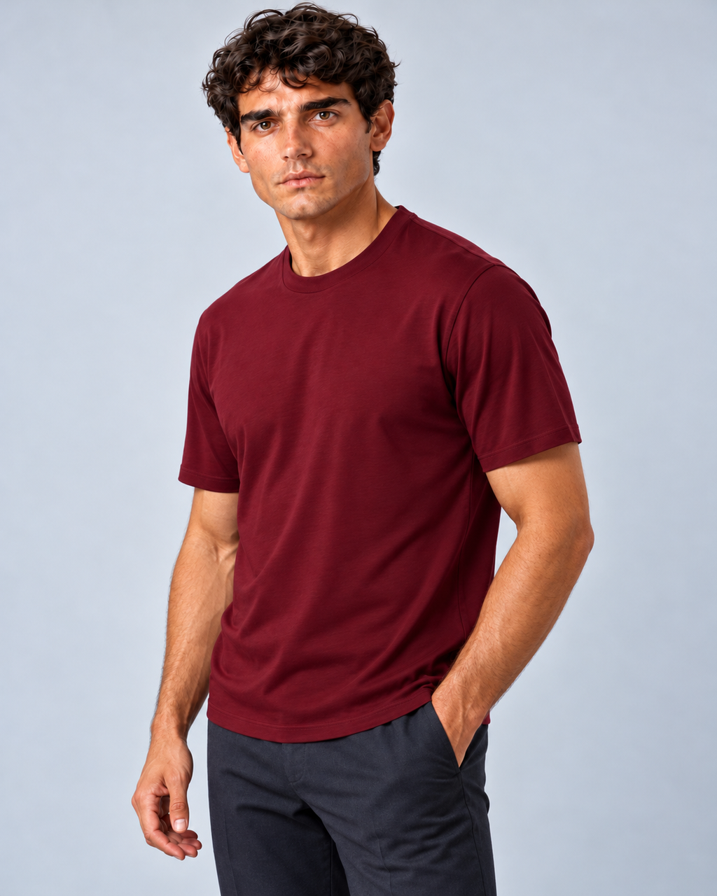 T-shirt  in Filo di Scozia bordeaux