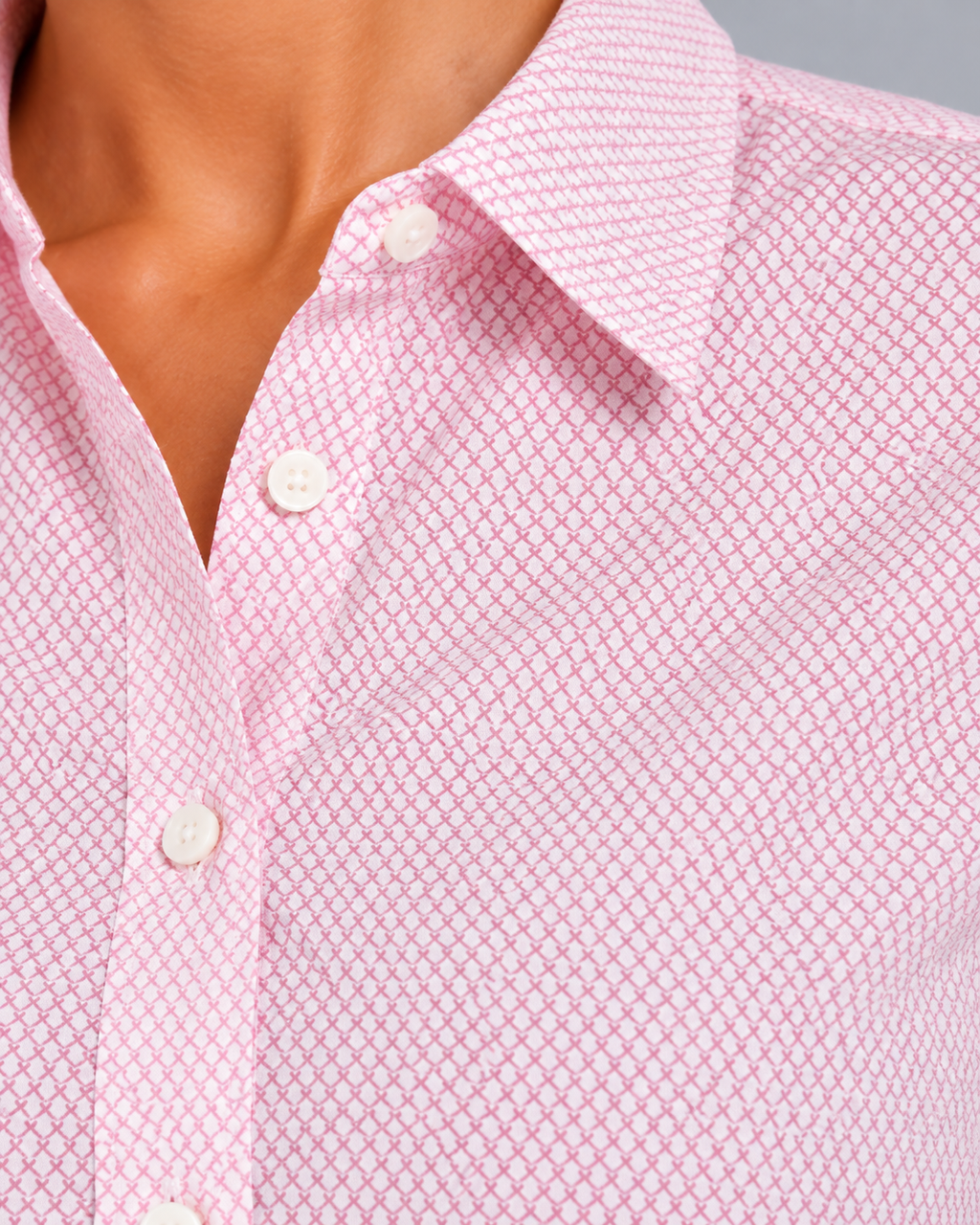 Camicia Bianco/rosa non stiro